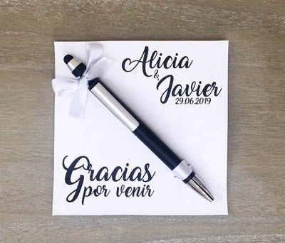 bolígrafo recuerdo de boda